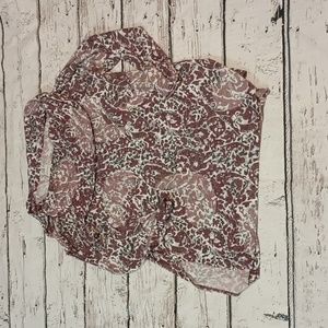 Energy Chico's Maroon Blue Paisley Floral Print Tunic Top 2